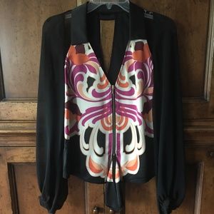 Bebe black long sleeve flowy top